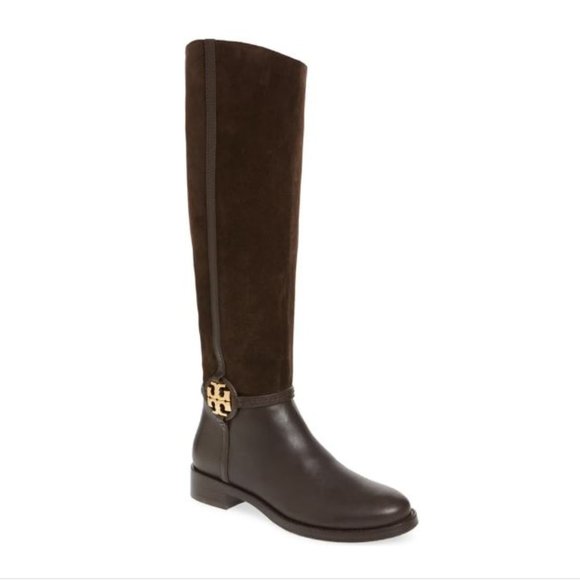 Tory Burch Shoes - TORY BURCH Miller Brown Suede and Leather Boots